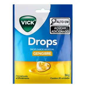 Pastilha Vick Drops Gengibre 36g 20 Unidades
