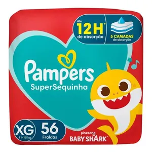 Fralda Pampers Supersequinha Tamanho XG 56 Unidades