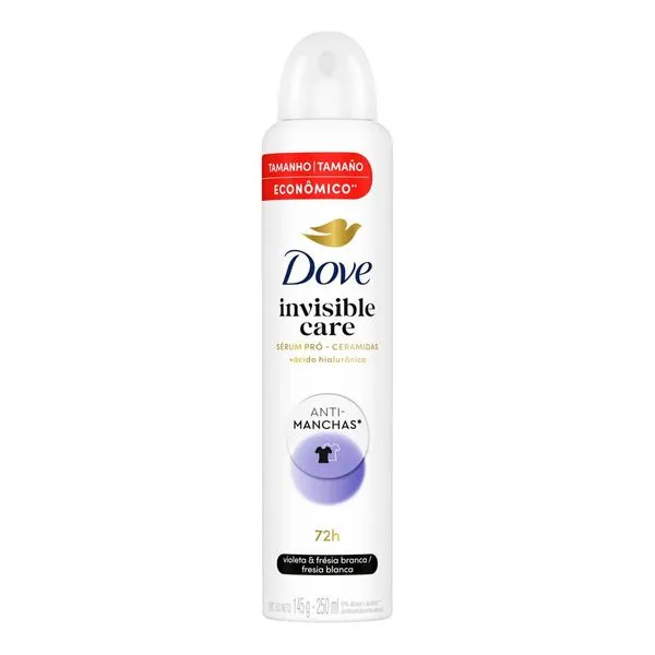 Desodorante Antitranspirante Dove Invisible Care 250ml Aerossol Desodorante Aerosol Dove Invisible Dry 250 ml