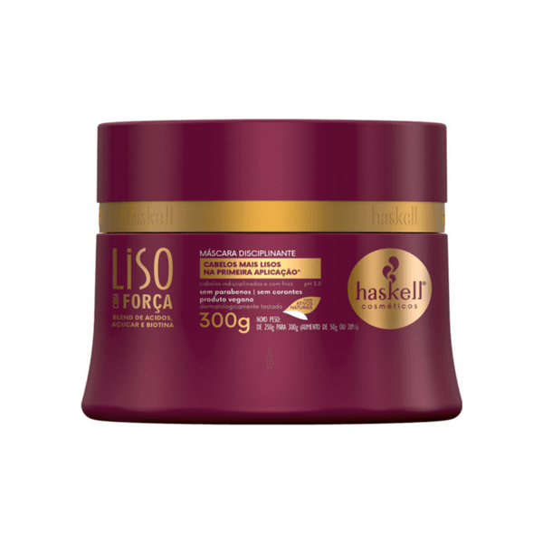 Máscara de Tratamento Capilar Liso com Força 300g Haskell Máscara de Tratamento Capilar Haskell Liso com Força - 300g