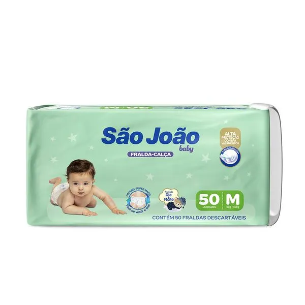 Fralda São João Baby Pants M 50 Unidades FR SAO JOAO INFANTIL PANTS M 50UN