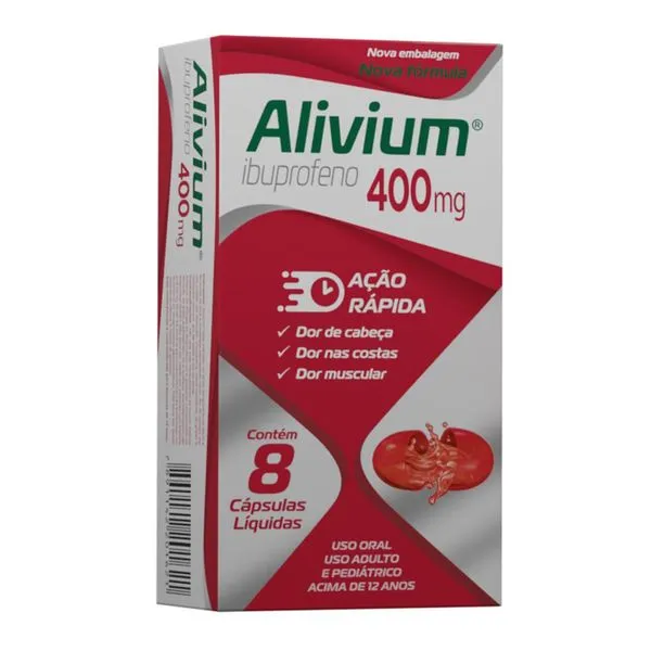 Alivium Ibuprofeno 400mg 8 Cápsulas Líquidas Alivium Ibuprofeno 400mg 8 Capsulas Liquidas