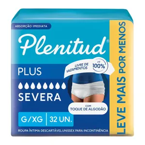 Roupa Íntima Plenitud Plus G/XG com 32unidades