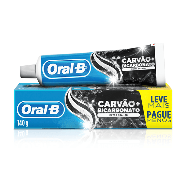 Pasta de Dente Oral-B Carvão + Bicarbonato Extra Branco 140g