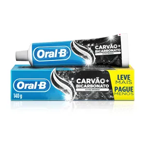 Pasta de Dente Oral-B Carvão + Bicarbonato Extra Branco 140g