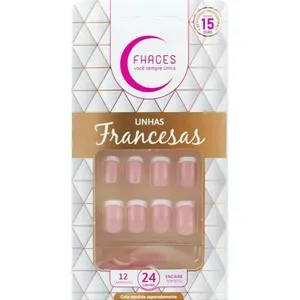 Unhas Postiças Francesa Rosa 24 Unidades UNHAS POST FHACES FRANCESA ROSA 24UN