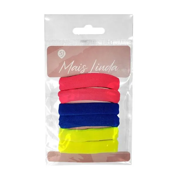 Elástico Mais Linda Meia Luxo Colorido/Cítrico 6 Unidades ELASTICO MAIS LINDA MEIA LUXO COLORIDO/C