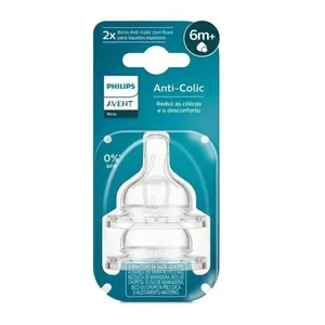 Bico de Mamadeira Avent SCY766/02 TAM6 6M+ Anti-Cólica BICO P/MAMAD AVENT SCY766/02 TAM6 6M+ AN