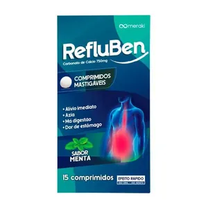 Refluben Sabor Menta 15 Comprimidos Mastigáveis