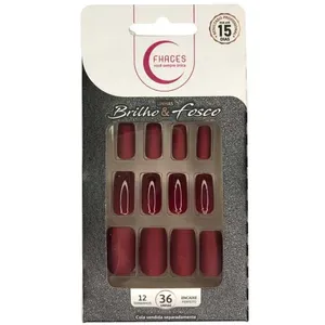 Unhas Postiças Fhaces Brilho e Fosco Vinho UNHAS POST FHACES BR