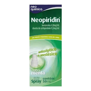 Antisséptico e Anestésico para Garganta Neopiridin 50ml Spray Antisséptico e Anestésico Neopiridin 4mg/ml + 0,5mg/ml 50ml