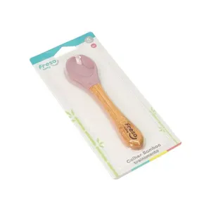 Colher Freso Baby Bambu e Silicone Rosa COLHER FRESO BABY BAMBO E SILICONE ROSA