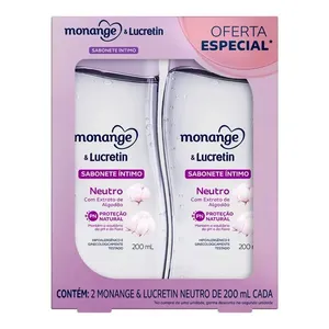 Kit Sabonete Líquido Íntimo Monange & Lucretin Neutro 2 Unidades de 200ml