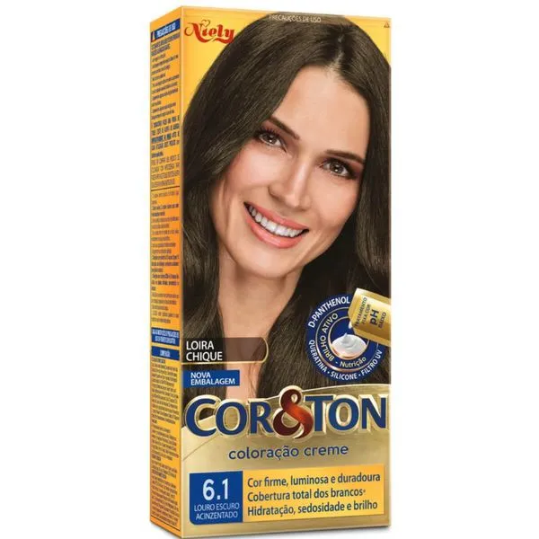 Niely Coloração Cor&Ton 6.1 Louro Escuro Acinzentado 50g