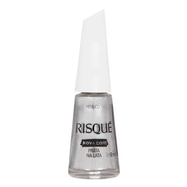 Esmalte Risqué Metálico Prata na Lata 8ml