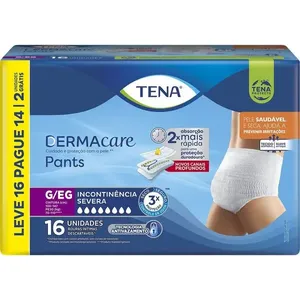 Roupa Íntima Tena Pants Dermacare G/EG Leve 16 Pague 14