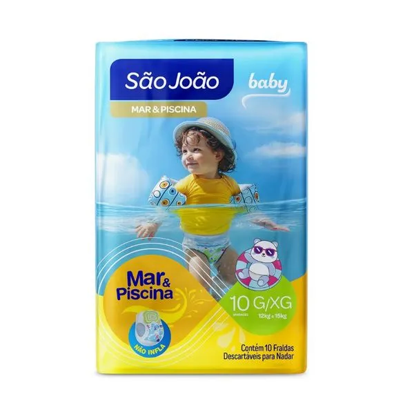 Fralda São João Mar e Piscina G/XG 10 Unidades FR SAO JOAO MAR E PISCINA G/XG 10UN