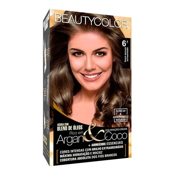 Coloração Permanente Beauty Color Argan&Coco Louro Escuro 6.1