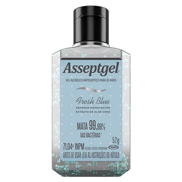 Álcool Gel Assept 52g Fresh Blue ALCOOL GEL ASSEPT 52G FRESH BLUE