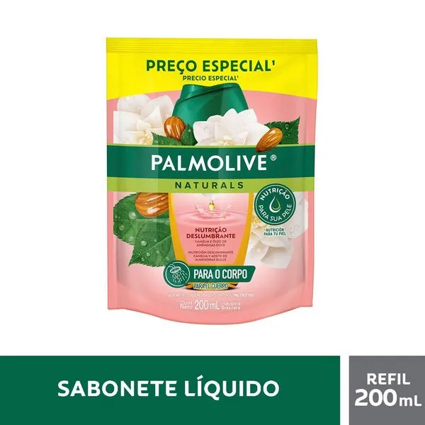 Sabonete Líquido Palmolive Naturals Óleo Nutritivo Camélia e Amêndoas Refil 200ml