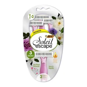 Depilador Bic Soleil Escape Essência de Rosa e Magnólia 3 Unidades