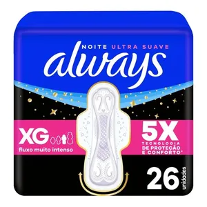 Absorvente Always Noite Ultra Suave com Abas 26 Unidades