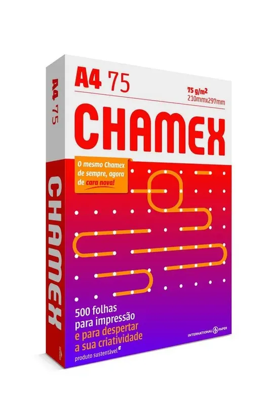 Papel Sulfite Chamex Office A4 Branco75g com 500 Folhas
