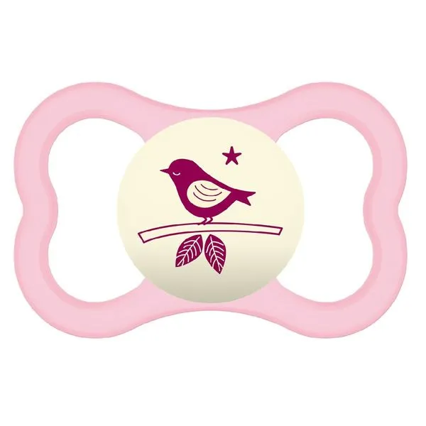 Chupeta MAM Air Night Ortodôntica +6 meses Brilha no Escuro Silicone Rosa 1 Unidade