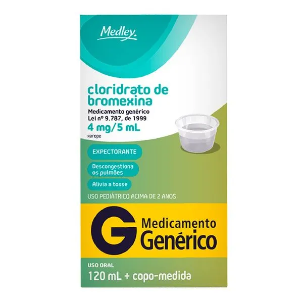 Expectorante Cloridrato Bromexina Pediátrico 4mg/5ml Genérico Medley 120ml