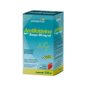 Acetilcisteína Xarope 40mg/ml 120ml Morango Momentos ACETILCISTEINA XPE 40MG/ML 120ML MORANGO