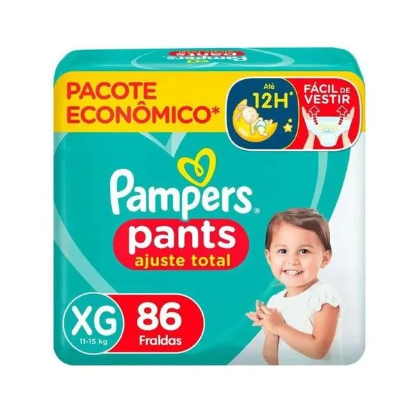 Fralda Pampers Pants Ajuste Total Max XG 86 Unidades FR PAMPERS PANTS AJUSTE TOTAL MAX XG 86U