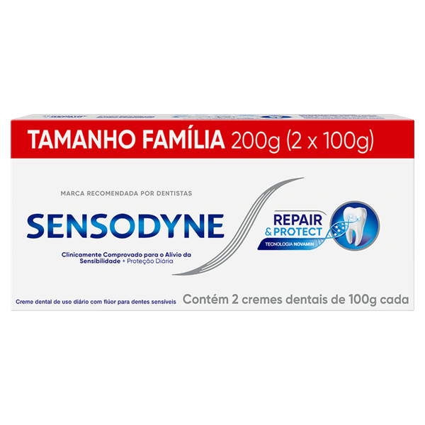 Pack Creme Dental Sensodyne Repair & Protect Caixa 200g 2 Unidades Tamanho Família