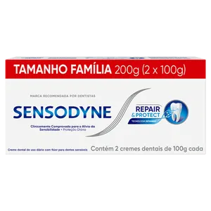 Pack Creme Dental Sensodyne Repair & Protect Caixa 200g 2 Unidades Tamanho Família