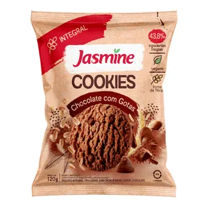 Biscoito Integral Cookies Jasmine Chocolate com Gotas Vegano 120g