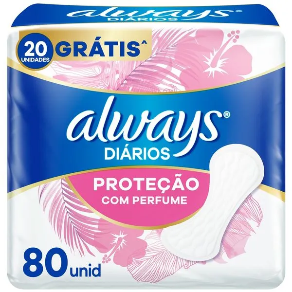 Protetor Diário Always Diários com Perfume 80 Unidades