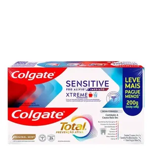Kit Colgate Pasta de Dente Xtreme Sensitive Pro-Alívio Imediato 110g + Original Mint Total Prevenção Ativa 90g