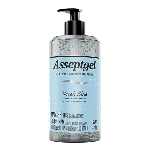 Álcool Gel Assept 420g Fresh Blue ALCOOL GEL ASSEPT 420G FRESH BLUE