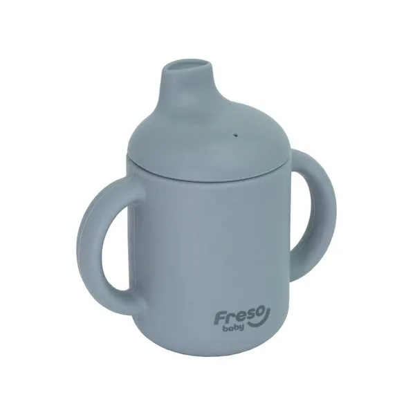 Copo Freso Baby com Alça e Bico de Silicone Cinza COPO FRESO BABY C/ALCA E BICO SILICONE C