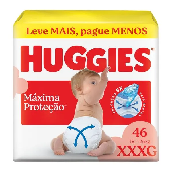 Fralda Huggies Maxima Proteção Xxxl Hipzinha 46Un
