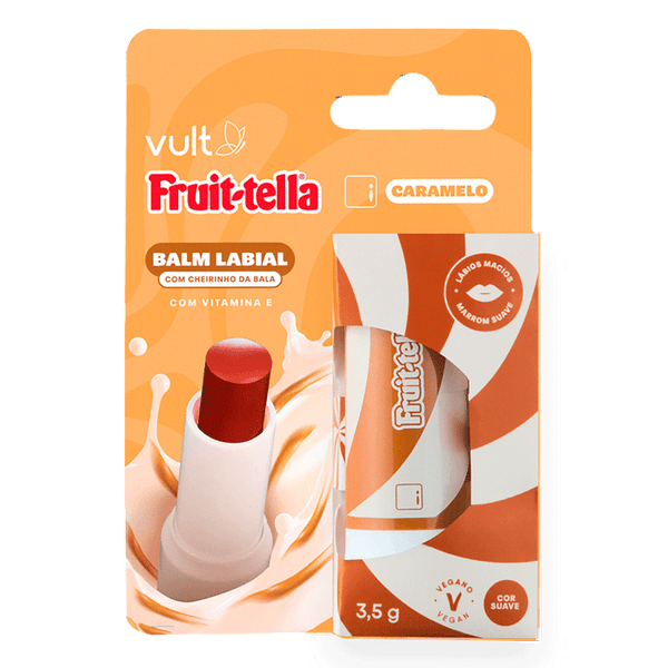 Balm Labial Vult Fruit-Tella Caramelo Marrom Suave 3,5g