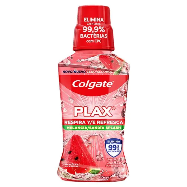 Enxaguante Bucal Colgate Plax Respira e Refresca Zero Álcool Melancia 250ml