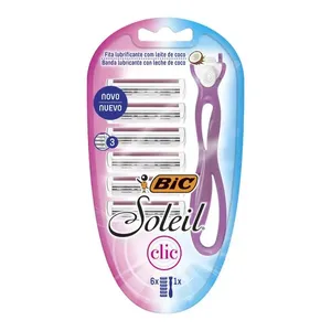 Depilador Bic Soleil Clic Lilás 1 Cabo + 6 Cartuchos