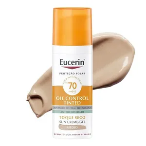 Protetor Solar Facial Eucerin FPS 70 Sun Oil Control Cor Média 50ml Creme Gel