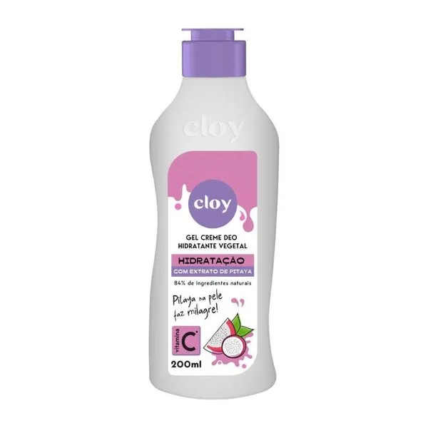 Gel Creme Deo Hidratante Cloy 200ml com Extrato de Pitaya GEL CR DEO HID CLOY 200ML EXTRATO DE PIT