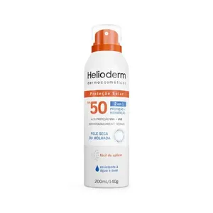 Protetor Solar Helioderm Suncare 2 em 1 FPS50 Resistente à Água Spray 200ml