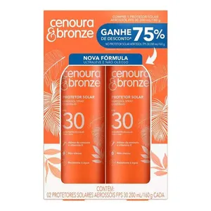 Pack Protetor Solar Aerossol FPS 30 Cenoura & Bronze Caixa 2 Unidades 200ml Cada