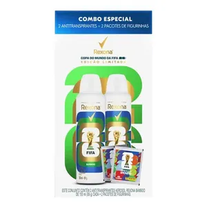 Kit Desodorante Antitranspirante Rexona Bamboo 2 Unidades de 150ml Aerossol + 2 Pacotes De Figurinhas Copa do Mundo da FIFA de 2026TM