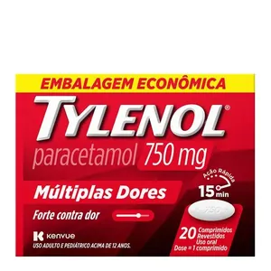 Analgésico e Antitérmico Tylenol 750mg 20 Comprimidos