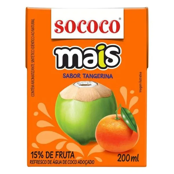 Água de Coco com Tangerina Sococo 200ml AGUA DE COCO TANGERINA SOCOCO 200ML