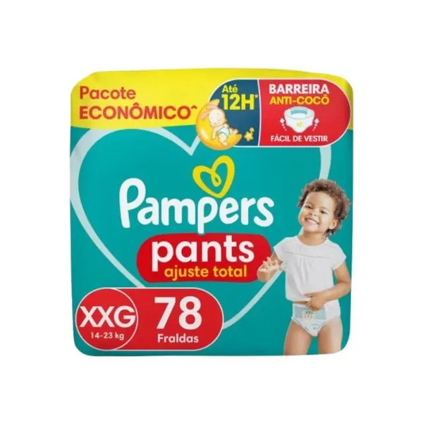 Fralda Pampers Pants Ajuste Total Max XXG 78 Unidades FR PAMPERS PANTS AJUSTE TOTAL MAX XXG 78